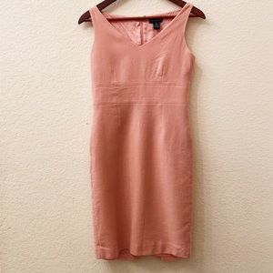 ⬇️Ann Taylor 100% Wool V-Neck Pink Sheath Dress, Sleeveless, Size 6